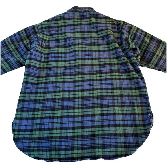 Vermont Flannel Co Unisex Black Watch Plaid Henley Oversized XS USA Made - Picture 5 of 14